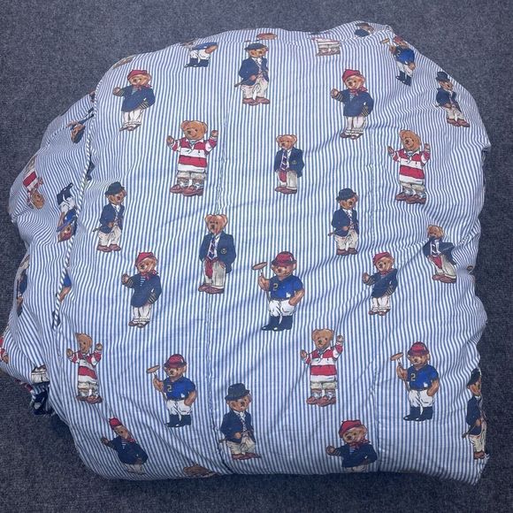 Ralph Lauren Bedding Ralphlauren Blue Striped Polo Teddy Bear 0